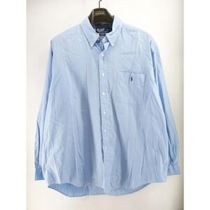 Polo Ralph Lauren Blaire Shirt Men XL Button Down Short Sleeve Stripe Blue White